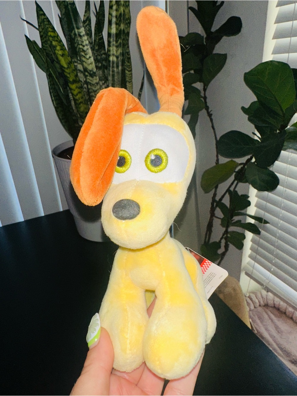 Plush Yellow and Orange Puppy Stuffed Animal - Soft Huggable Toy